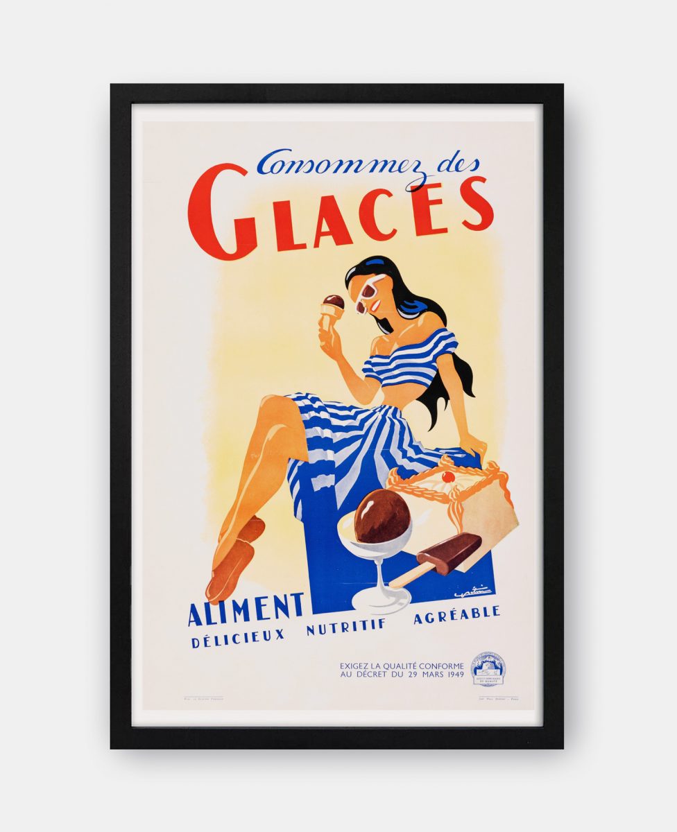 Glaces Ice Caream Poster The Curious Desk