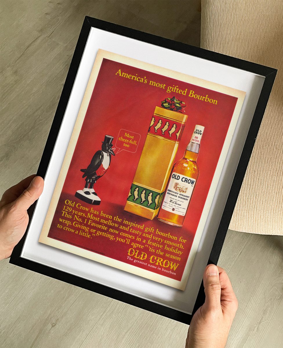 Old Crow 1960s Magazine Ad Print The Curious Desk