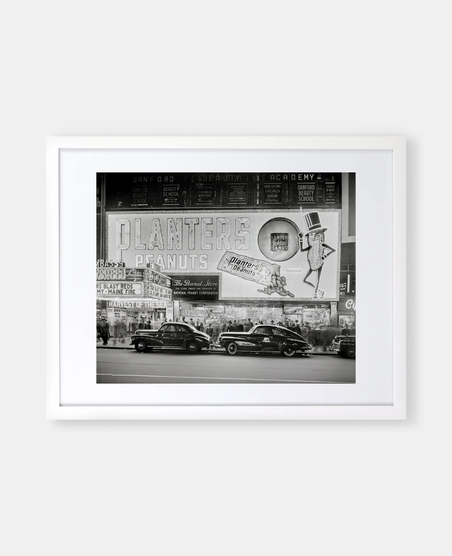 Embassy Movie Theater Planters Peanuts Neon Billboard, 1947 Historic ...