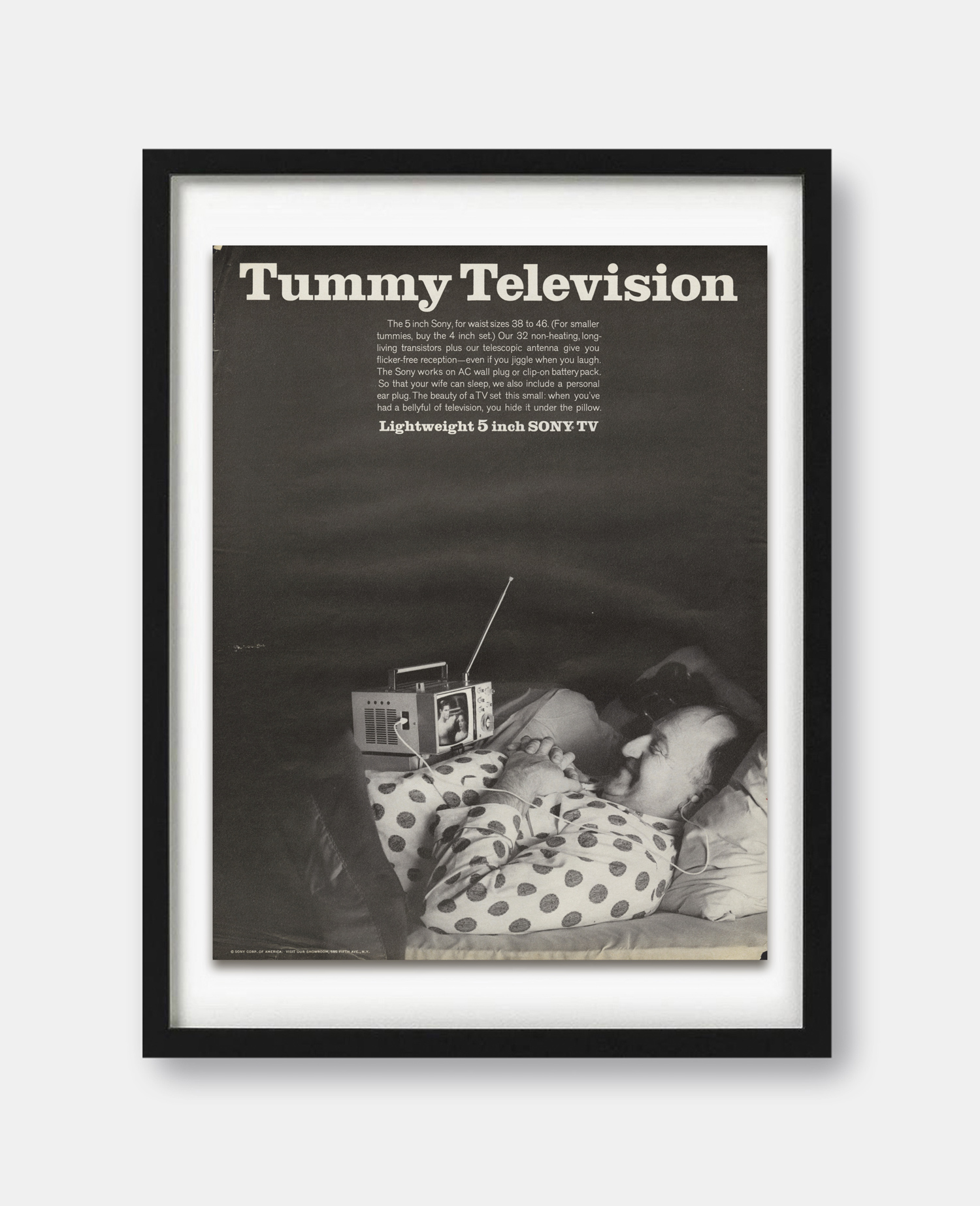 SONY ‘Tummy Television’ Magazine Ad Print - The Curious Desk