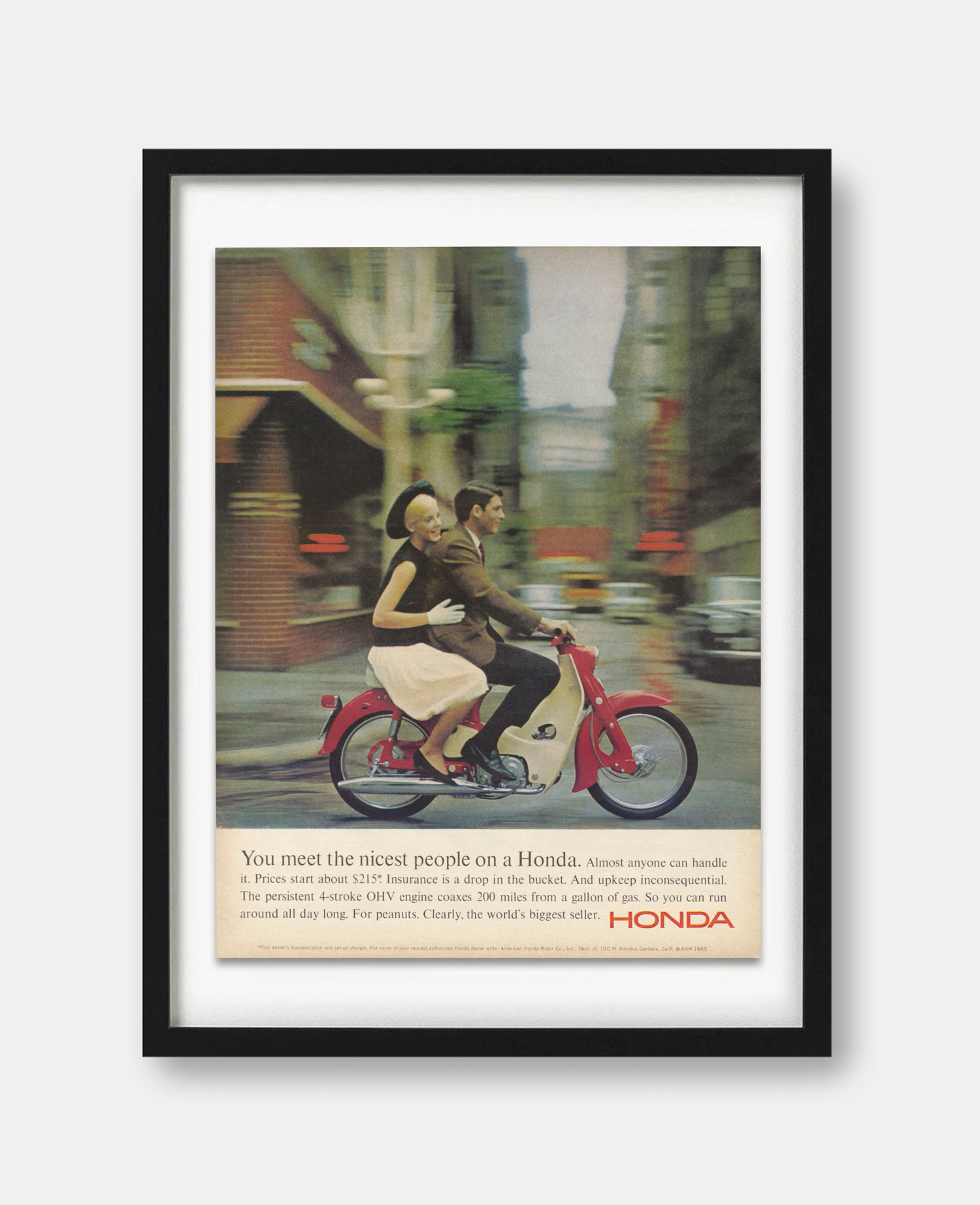 HONDA 'You meet the nicest people on a Honda.' 1960s Magazine Ad