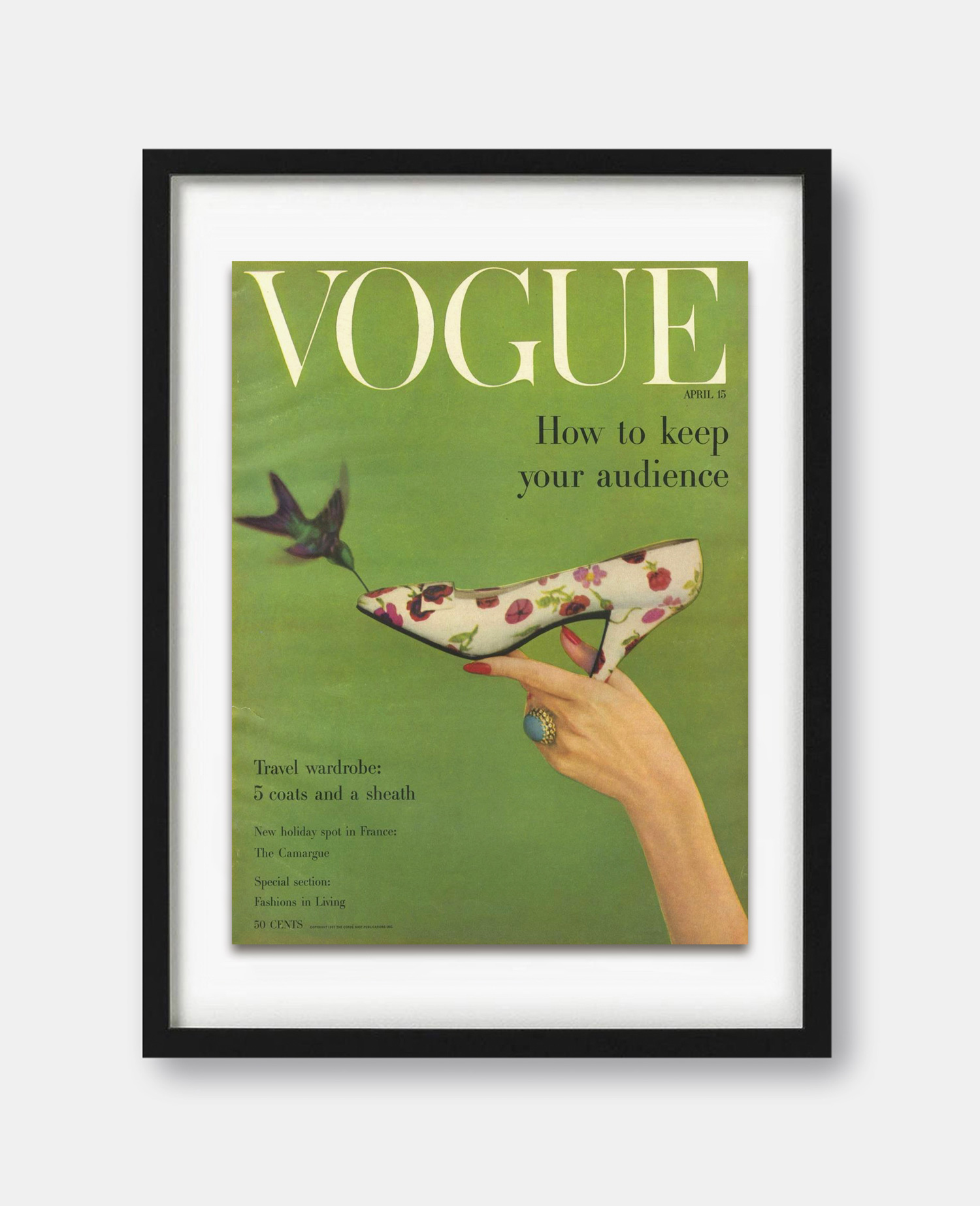 Vogue April 15, 1957 Cover Print - The Curious Desk